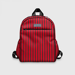 Детский рюкзак Красно-черный узор в полоску, цвет: 3D-принт