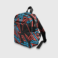 Детский рюкзак Геометрический красный-синий паттерн, цвет: 3D-принт — фото 2