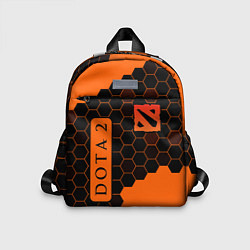 Детский рюкзак ДОТА 2 на фоне узоров из сот, цвет: 3D-принт