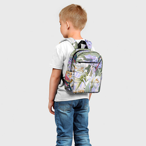 Детский рюкзак Цветы Фиолетовые Дикие Джунгли / 3D-принт – фото 5