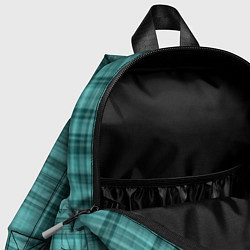 Детский рюкзак Клетчатый узор цвета морской волны checkered patte, цвет: 3D-принт — фото 2