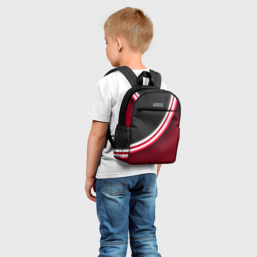 Детский рюкзак Перфорация - красный неон / 3D-принт – фото 5