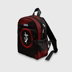 Детский рюкзак Символ Doom и краска вокруг на темном фоне, цвет: 3D-принт — фото 2