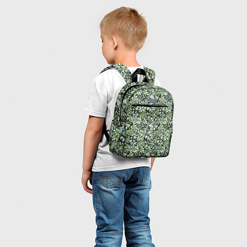 Детский рюкзак Летний лесной камуфляж в зеленых тонах / 3D-принт – фото 5