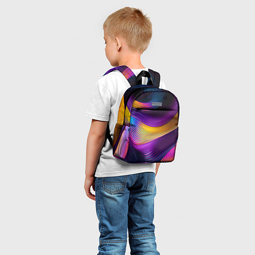 Детский рюкзак Абстрактная волновая композиция Неоновые полосы Ab / 3D-принт – фото 5