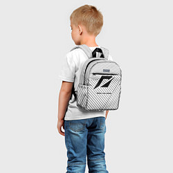 Детский рюкзак Символ Need for Speed на светлом фоне с полосами, цвет: 3D-принт — фото 2