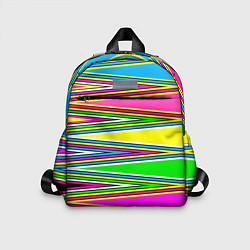 Детский рюкзак Полосатый радужный разноцветный геометрический узо, цвет: 3D-принт