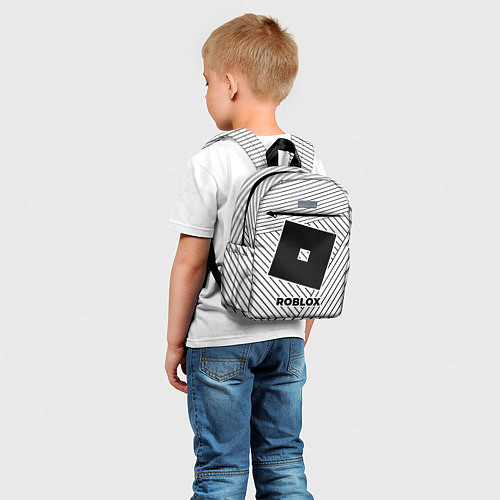 Детский рюкзак Символ Roblox на светлом фоне с полосами / 3D-принт – фото 5