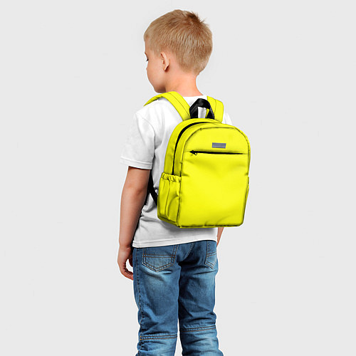 Детский рюкзак Однотонный неоновый лимонный желтый тон / 3D-принт – фото 5