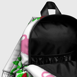 Детский рюкзак Розовый фламинго с цветами, цвет: 3D-принт — фото 2