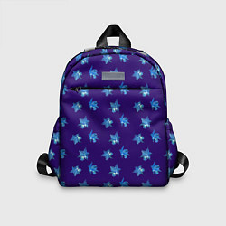 Детский рюкзак Цветы Фиолето-Белые Гибискус На Синем Фоне