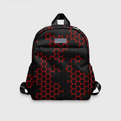 Детский рюкзак НАНОКОСТЮМ Black and Red Hexagon Гексагоны