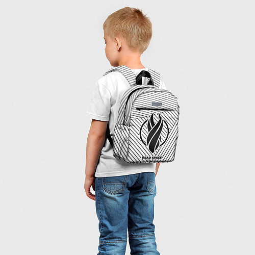 Детский рюкзак Символ Dead Space на светлом фоне с полосами / 3D-принт – фото 5
