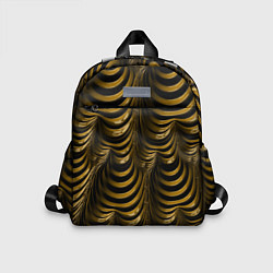 Детский рюкзак Черная с золотым оптическая иллюзия Абстракция, цвет: 3D-принт