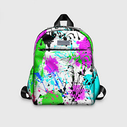 Детский рюкзак Неоновые разноцветные пятна и брызги красок, цвет: 3D-принт