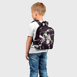Детский рюкзак Ванпанчмен - на черно-белом фоне, цвет: 3D-принт — фото 2
