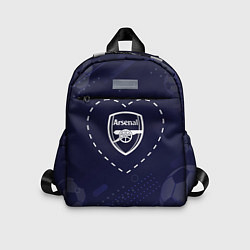 Детский рюкзак Лого Arsenal в сердечке на фоне мячей
