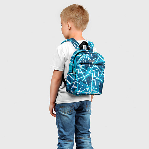 Детский рюкзак Неоновые лучи и неоновые надписи - Голубой / 3D-принт – фото 5