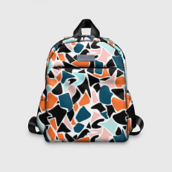 Детский рюкзак Абстрактный современный разноцветный узор в оранже, цвет: 3D-принт
