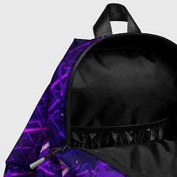 Детский рюкзак Неоновые ромбы в абстракции - Фиолетовый, цвет: 3D-принт — фото 2