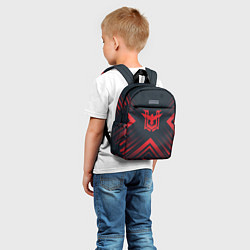 Детский рюкзак Красный Символ Free Fire на темном фоне со стрелка, цвет: 3D-принт — фото 2