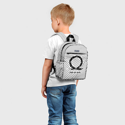 Детский рюкзак Символ God of War на светлом фоне с полосами / 3D-принт – фото 5