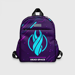 Детский рюкзак Символ Dead Space в неоновых цветах на темном фоне