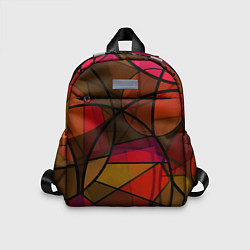 Детский рюкзак Абстрактный узор в оранжево-красных тонах, цвет: 3D-принт
