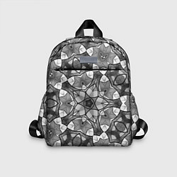 Детский рюкзак Черно-белый геометрический мозаичный узор, цвет: 3D-принт