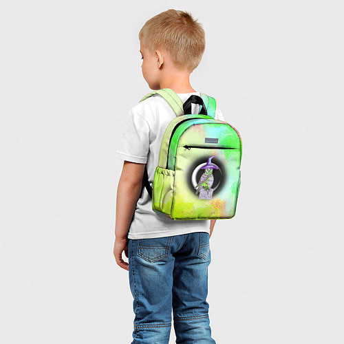 Детский рюкзак Сова-ведьма на зелено-желтом фоне / 3D-принт – фото 5