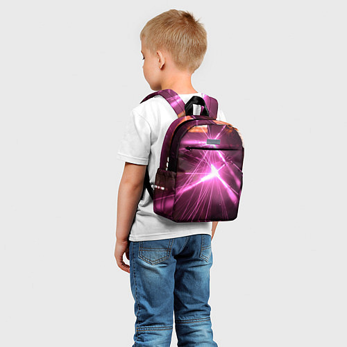 Детский рюкзак Неоновые лазеры во тьме - Розовый / 3D-принт – фото 5
