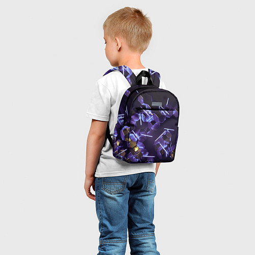 Детский рюкзак Неоновые фигуры с лазерами - Фиолетовый / 3D-принт – фото 5