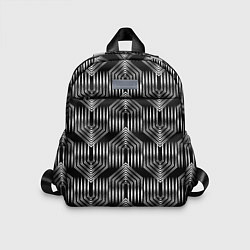 Детский рюкзак Геометрический узор арт-деко черно-белый, цвет: 3D-принт