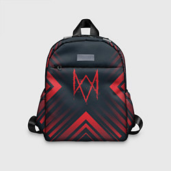 Детский рюкзак Красный Символ Watch Dogs на темном фоне со стрелк, цвет: 3D-принт