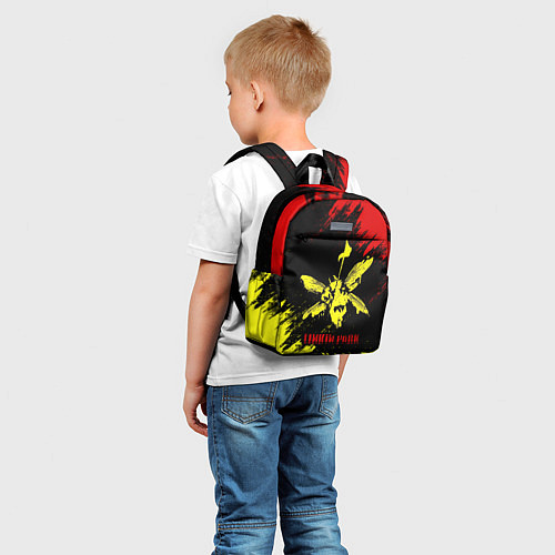Детский рюкзак Linkin Park желто-красный / 3D-принт – фото 5