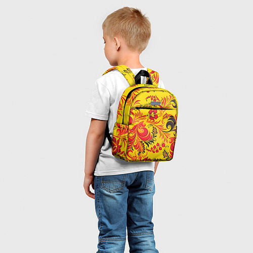 Детский рюкзак Хохломская Роспись Цветы / 3D-принт – фото 5