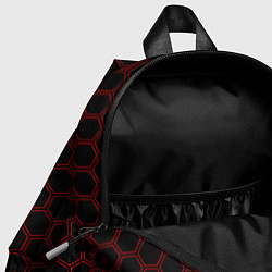 Детский рюкзак Символ Fortnite и краска вокруг на темном фоне, цвет: 3D-принт — фото 2