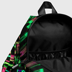 Детский рюкзак Неоновые дискообразные узоры - Зелёный, цвет: 3D-принт — фото 2