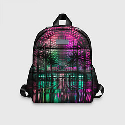 Детский рюкзак Неоновое здание ночью - Розовый, цвет: 3D-принт