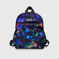 Детский рюкзак Неоновые мазки красок - Синий, цвет: 3D-принт