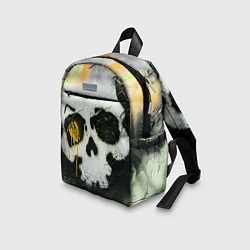 Детский рюкзак Череп на поверхности в красках - Жёлтый, цвет: 3D-принт — фото 2