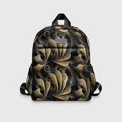 Детский рюкзак Золотистые абстрактные узоры, цвет: 3D-принт