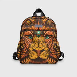 Детский рюкзак Африканский Лев Морда Льва с узорами Мандала, цвет: 3D-принт
