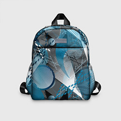 Детский рюкзак Абстрактный серо-синий принт