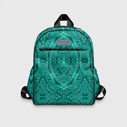 Детский рюкзак Бирюзовый восточный ажурный узор, цвет: 3D-принт