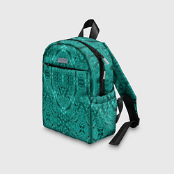 Детский рюкзак Бирюзовый восточный ажурный узор, цвет: 3D-принт — фото 2