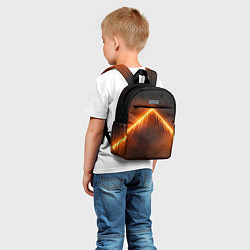 Детский рюкзак Неоновая крыша здания - Оранжевый, цвет: 3D-принт — фото 2