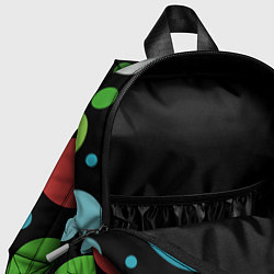 Детский рюкзак Разноцветные круги на чёрном фоне, цвет: 3D-принт — фото 2