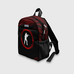 Детский рюкзак Символ Counter Strike и краска вокруг на темном фо, цвет: 3D-принт — фото 2
