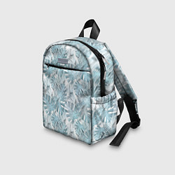 Детский рюкзак Голубые листья пальмы на белом, цвет: 3D-принт — фото 2